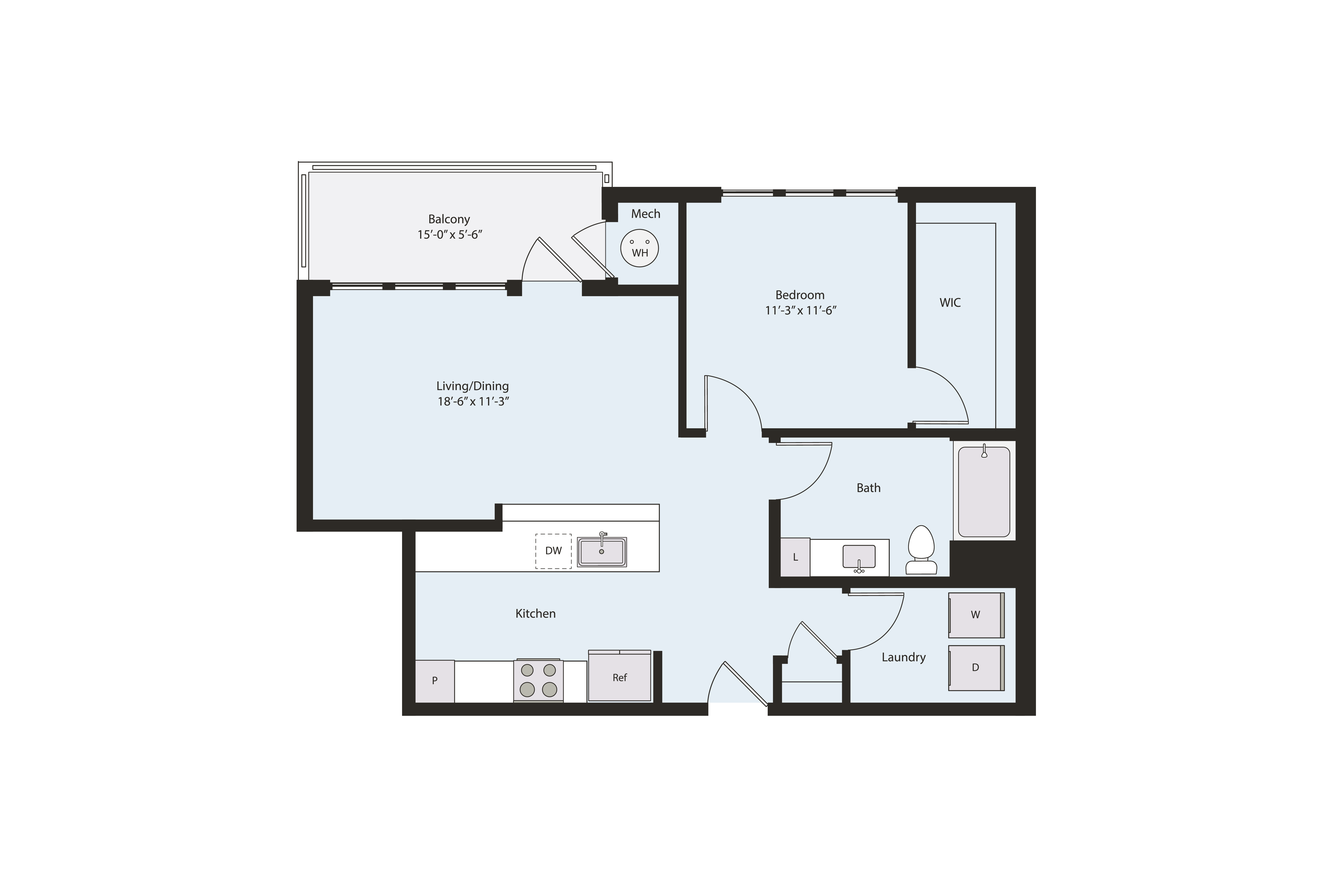 Floor plan layout diagram for A1-1-3